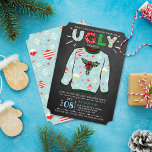 Convites Festa de Feriado de Chalkboard no Sweater de Natal<br><div class="desc">Comemore os feriados em estilo este Natal com estes convites de festas de suéter feios e modestos. O design é fácil de personalizar com sua própria redação e seus convidados ficarão entusiasmados quando receberem esses convites fabulosos.</div>