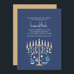 Convites Festa de Feriado de Chanucá e Menorah Floral Light<br><div class="desc">Chanucá,  Amor e Floral Clara,  Chamada de Feriado de Menorah. Personalize o texto personalizado acima. Você pode encontrar itens de coordenação adicionais na nossa coleção "Floral Hanukkah Menorah e Dreidel".</div>