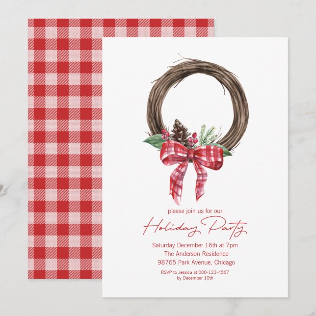 Convites Festa de Feriado de Feriado de Feriado de Fúria de (Frente/Verso)