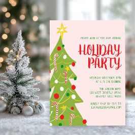 Convites Festa de Feriado de Férias Desenhado na Árvore de 