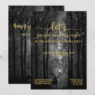 Convites Festa de Feriado de Jingle & Mingle Celestial Wood