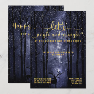 Convites Festa de Feriado de Jingle & Mingle Celestial Wood