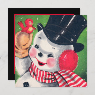 Convites Festa de Feriado de Neve, natais vintages Retro Bo