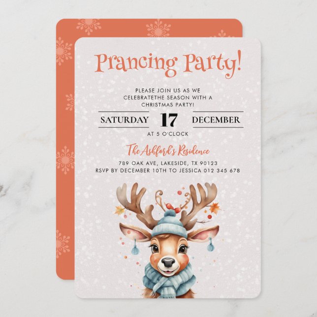 Convites Festa de Feriado de Névoa de Natal, Cóta d'água (Frente/Verso)