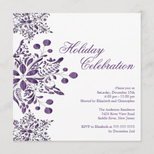 Convites Festa de Feriado de Rico Roxo Jewel Snowflakes