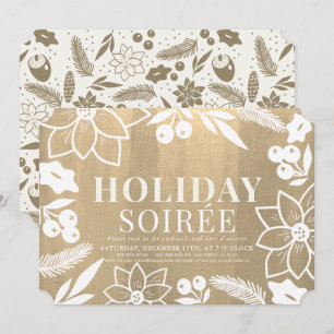 Convites Festa de Feriado Dourado da Folha de inverno