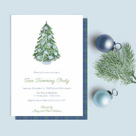 Convites Festa de Feriados de Trimagem de Árvore de Jar Gin