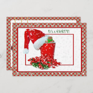 Convites Festa de Férias com a taça vermelha