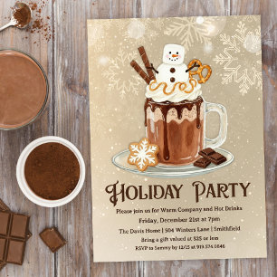 Convites Festa de Férias com Chocolate Quente e Marshmallow
