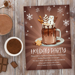 Convites Festa de Férias com Chocolate Quente e Marshmallow