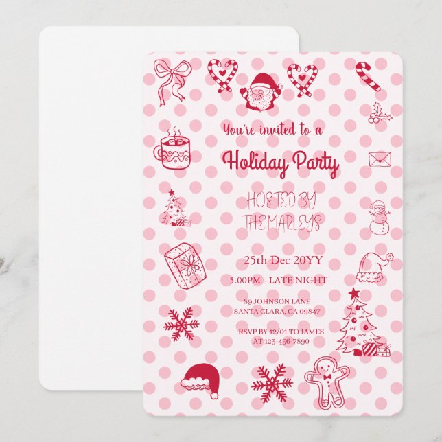 Convites Festa de férias com traje manual (Frente/Verso)