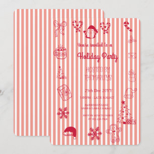 Convites Festa de férias com traje manual