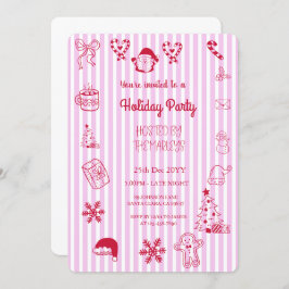 Convites Festa de férias com traje manual