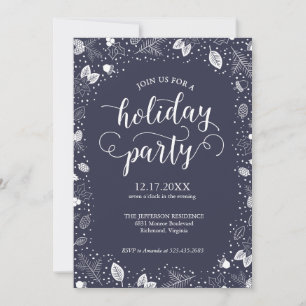 Convites Festa de Férias Convidam Caligrafia Folhagem de in