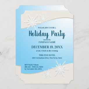 Convites Festa de Férias Corporativas em Flocos de Neve de