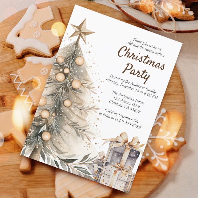 Convites Festa de Férias da Árvore de Natal russa (Invite your guests to your Christmas celebration with this heartwarming and cozy holiday invitation.)