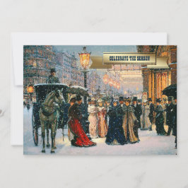 Convites Festa de Férias da Cena Parisiense Vintage Winter