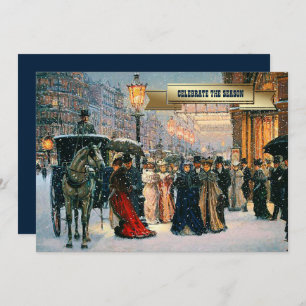 Convites Festa de Férias da Cena Parisiense Vintage Winter