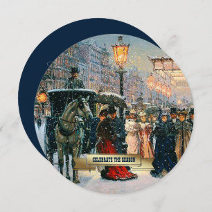 Convites Festa de Férias da Cena Parisiense Vintage Winter