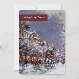 Convites Festa de Férias da Cena Parisiense Vintage Winter