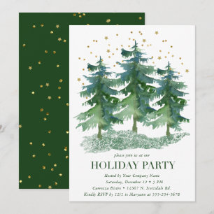 Convites Festa de Férias da Floresta de inverno