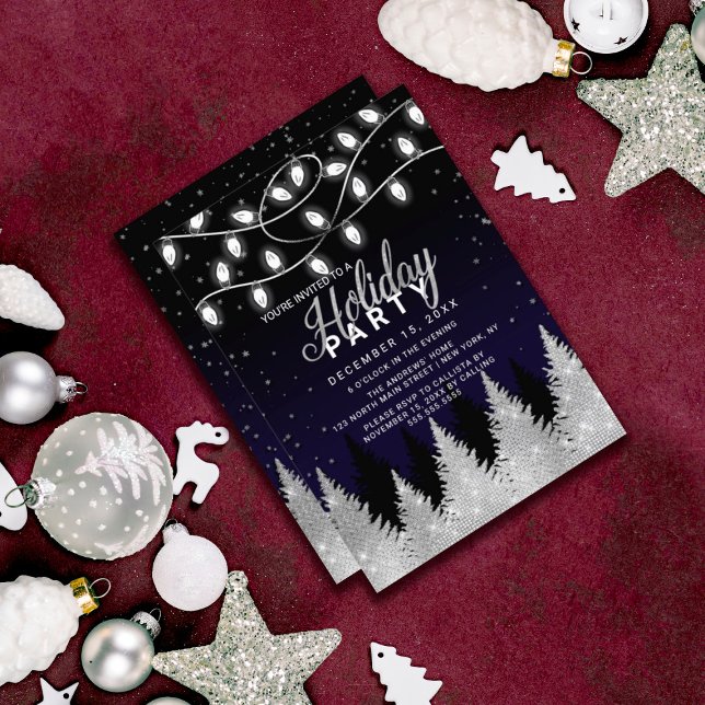 Convites Festa de Férias das Árvores Leves Brancas (Criador carregado)