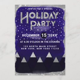 Convites Festa de Férias das Montanhas de Neve Blue Silver 