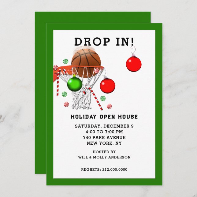 Convites Festa de Férias de Basquete (Frente/Verso)