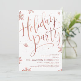 Convites festa de férias de caligrafia manuscrita rosa gold