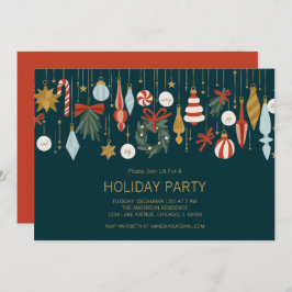 Convites Festa de Férias de enfeites de natal