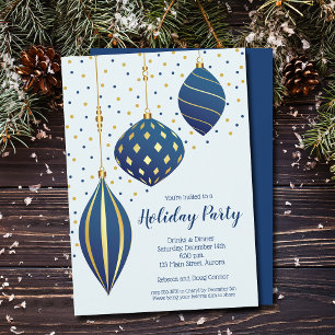 Convites Festa de Férias de enfeites de natal