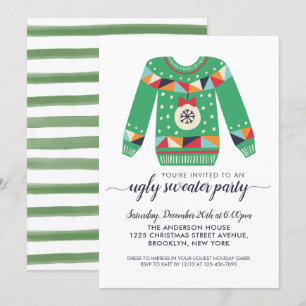 Convites Festa de Férias de Enfeites de natal de Sweater Fe