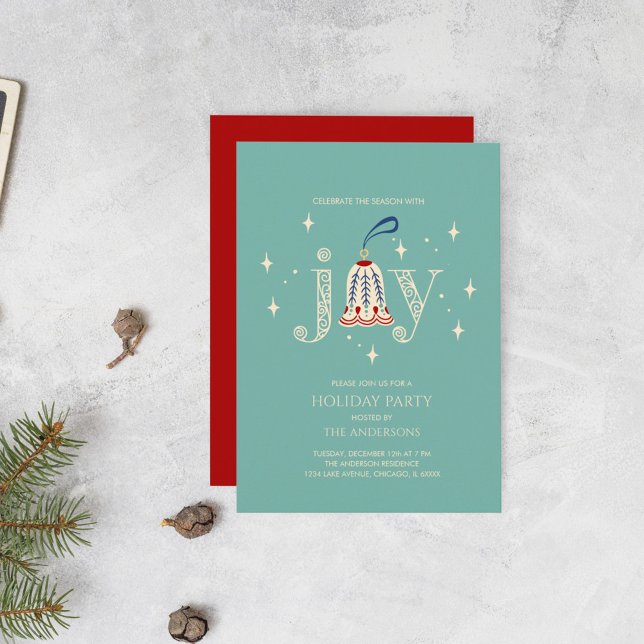 Convites Festa de Férias de Joy enfeites de natal (Criador carregado)