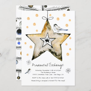 Convites Festa de Férias de Natal do Exchange do Ornament