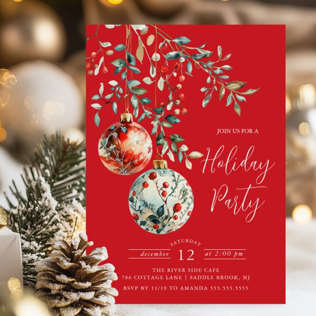 Convites Festa de Férias de Natal Elegante (Criador carregado)