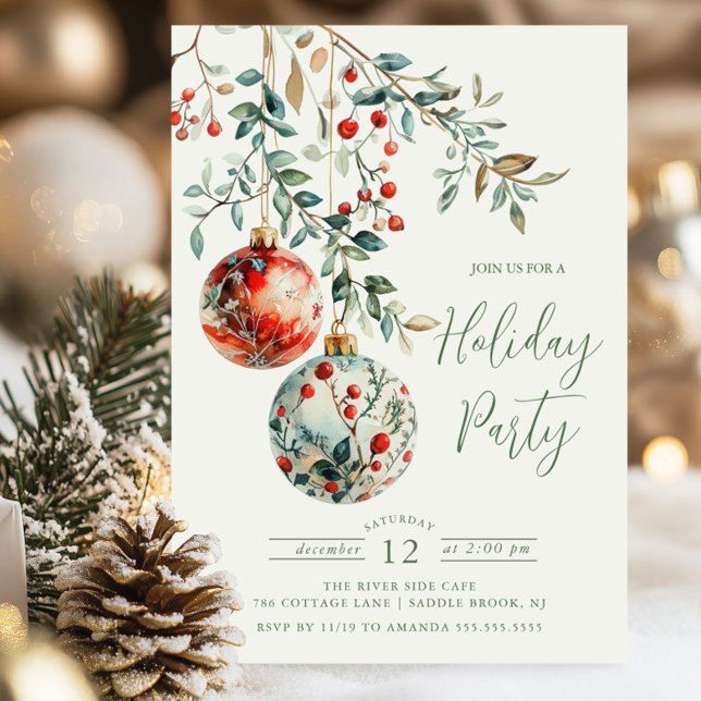 Convites Festa de Férias de Natal Elegante (Criador carregado)