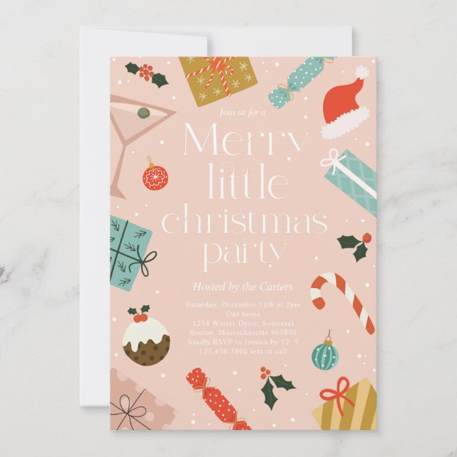 Convites Festa de Férias de Natal feliz (Frente)