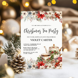 Convites Festa de Férias de Natal na Tarde de Tea