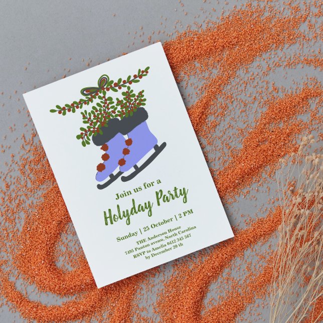 Convites Festa de Férias de Skates de Férias de Natal (Criador carregado)