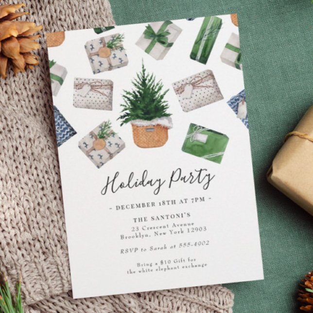 Convites Festa de Férias de Troca de Presentes de Natal (Criador carregado)