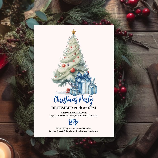 Convites Festa de Férias de Troca de Presentes de Natal (Criador carregado)