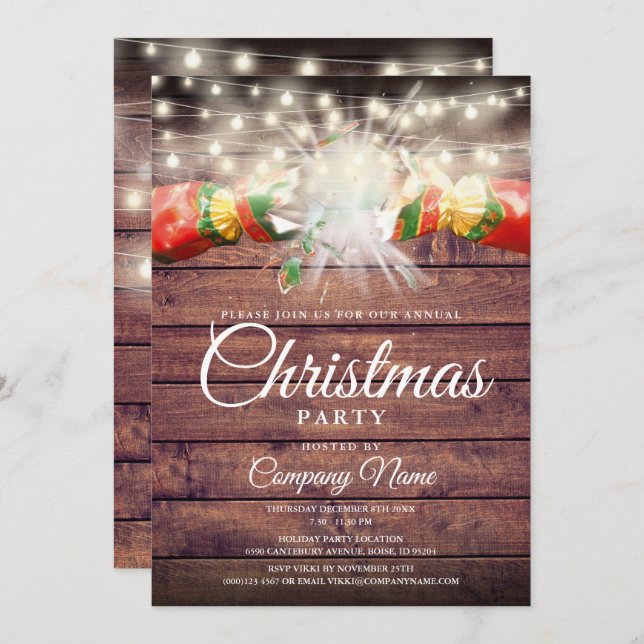 Convites Festa de Férias do Escritório Corporativo de Natal (Frente/Verso)