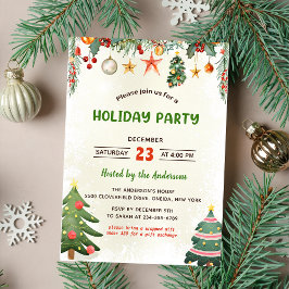 Convites Festa de Férias Enfeites de natal Greenery