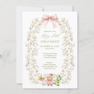 Convites Festa de Férias Noturnas das Meninas Rosa Coquette