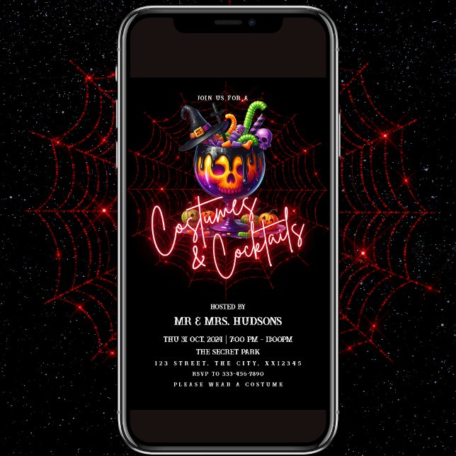 Convites Festa de Festa de Halloween e Cocktails (Criador carregado)