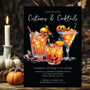 Convites Festa de Festa de Halloween e Cocktails