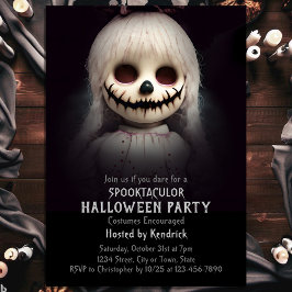 Convites Festa de Figurino de Boneca Louca e Assustadora