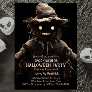 Convites Festa de Figurino de Halloween de Scarecrow Spooky
