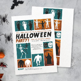 Convites Festa de Figurino de Halloween de Vintage