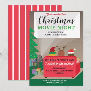Convites Festa de Filmes de Natal para Crianças